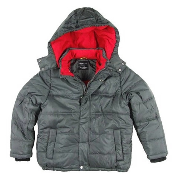 Calvin Klein Jeans Hooded Puffer Winter Jacket - Picture 1 of 9